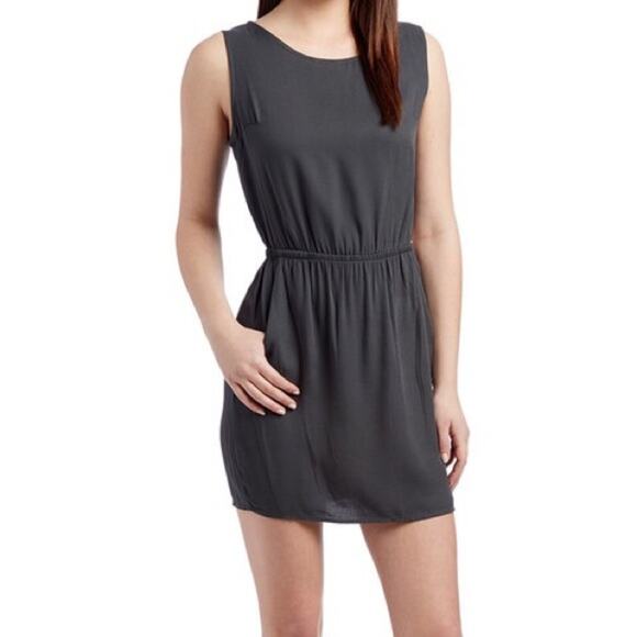 Charcoal Gray Dress Open Back - Picture 1 of 6